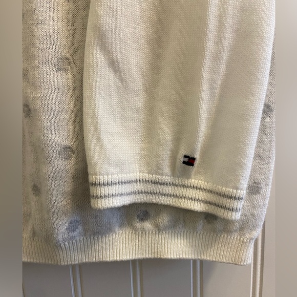 Tommy Hilfiger Lightweight White Grey Polka Dot Preppy Crew Neck Sweater XXL - Picture 3 of 5